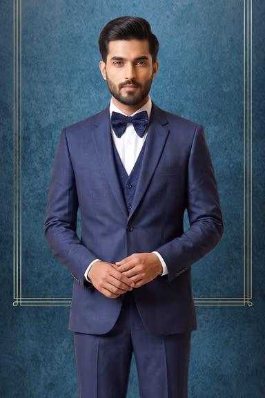 Navy Blue Classic Tuxedo Suit — view 2 of 3