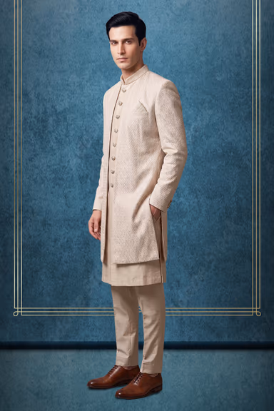 Premium Jacquard or Brocade Silk with a textured weave. — view 3 of 3