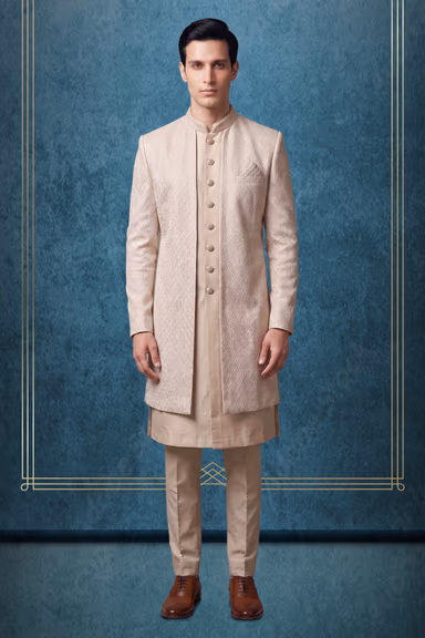 Premium Jacquard or Brocade Silk with a textured weave. — view 1 of 3
