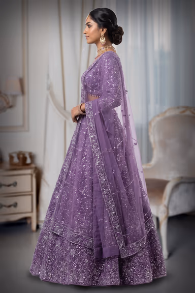 Purple Embellished Lehenga — view 3 of 3