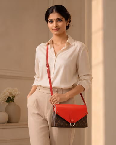 Louis Vuitton Saint Michel Monogram EPi Shoulder Bag Coquelicot — view 4 of 8