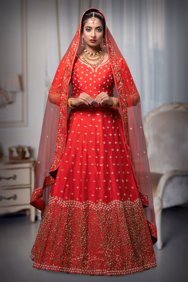 Red Moti Work Lehenga — view 2 of 6
