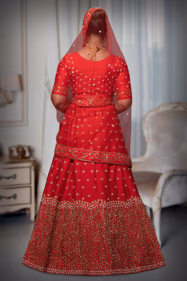 Red Moti Work Lehenga — view 5 of 6