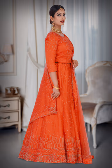 Reddish Peach Lehenga — view 6 of 6
