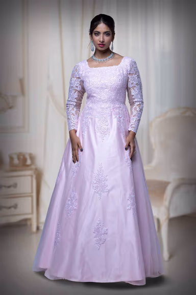 Baby Pink A-Line Gown — view 2 of 6