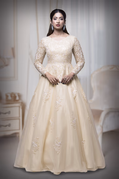 Champagne Single Umbrella Gown — view 2 of 6