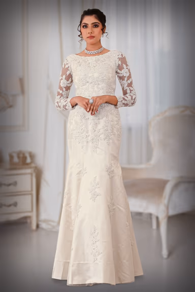 Corded lace and cutbead work in Mermaid dark ivory  gown — view 2 of 6