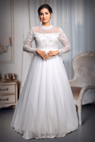 Handworked White Bridal Gown — view 2 of 5