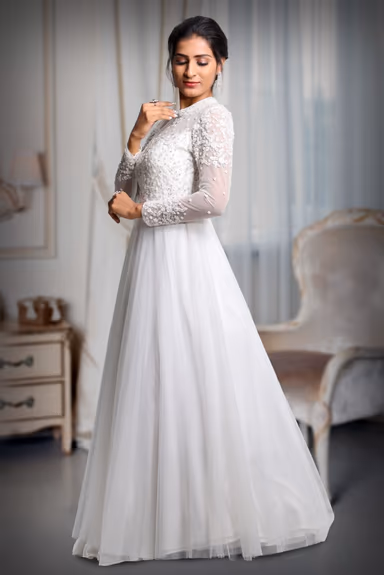 Handworked White Bridal Gown — view 3 of 5
