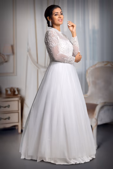 Handworked White Bridal Gown — view 4 of 5