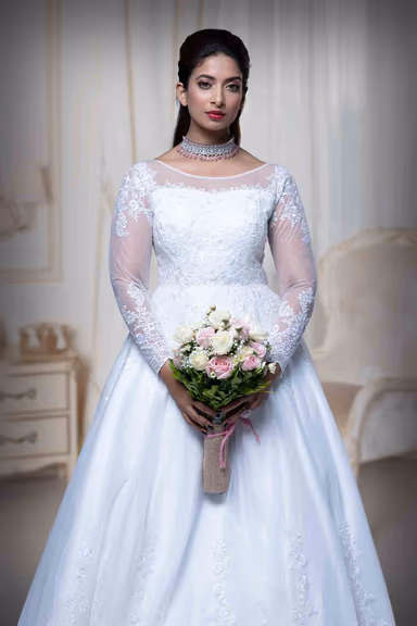 Light Ivory Double Umbrella Gown — view 1 of 6