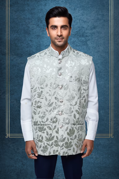 Pista Green Floral Bandi with Subtle Elegance for Festive and Casual Gatherings — view 2 of 2