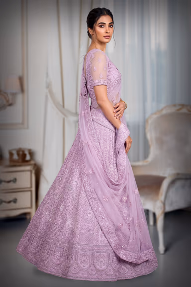 Embrace Ethereal Elegance With This Enchanting Lavender Lehenga Set, Designed To Make You Shine Like Royalty. — view 3 of 3