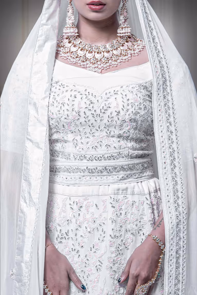 white georgette lehenga — view 3 of 5