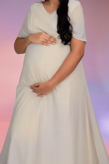 Off white overlap long trail gown — view 5 of 5