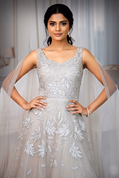 A Nude-Toned Embellished Gown — view 1 of 4
