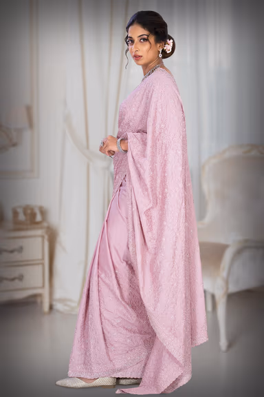 Peach  Georgette  Saree — view 5 of 6