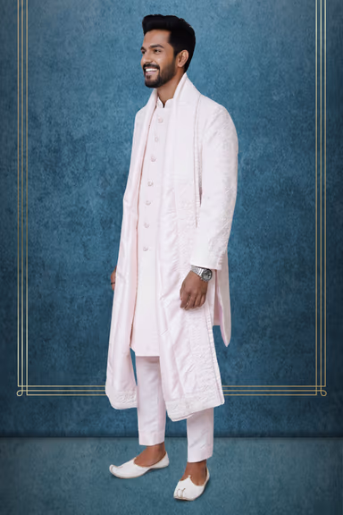 Baby pink sherwani — view 3 of 3