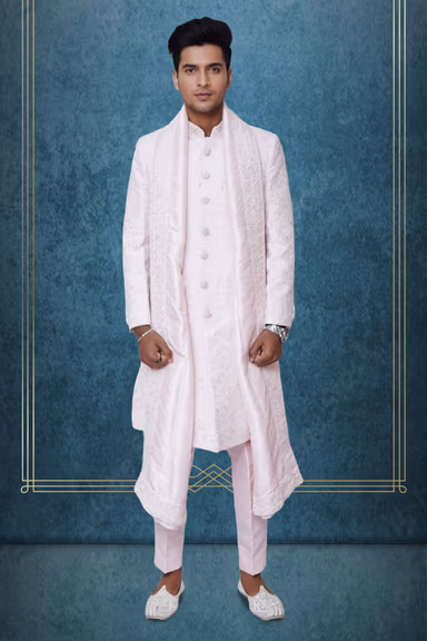 Baby pink sherwani — view 1 of 3