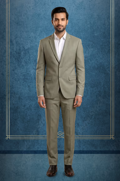Stylish Sage Green Tailored Men’s Suit For Weddings And Formal Occasions — view 1 of 3