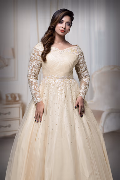 Champagne Double Umbrella  Gown — view 1 of 6