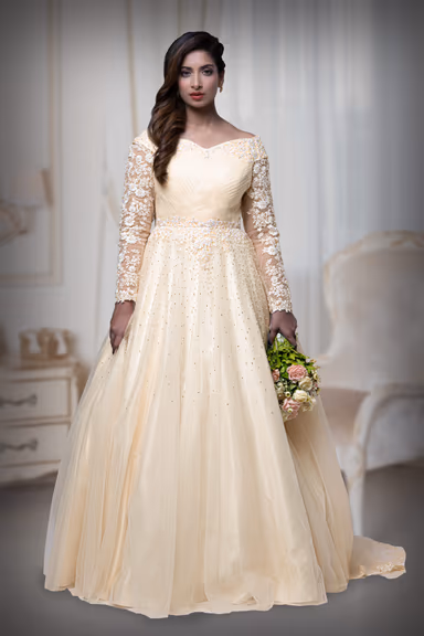 Champagne Double Umbrella  Gown — view 2 of 6