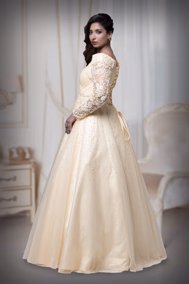Champagne Double Umbrella  Gown — view 5 of 6