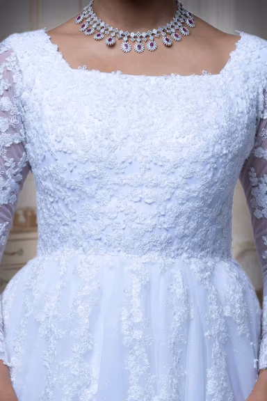 White Gather Gown — view 3 of 6