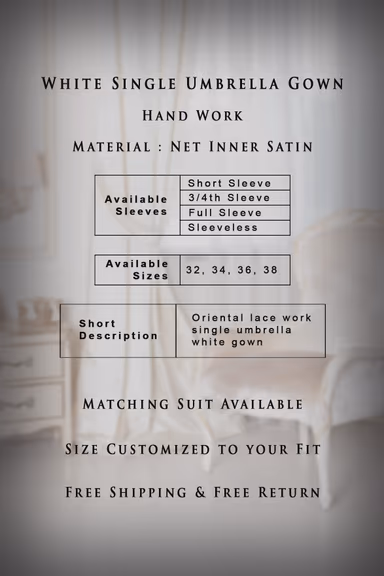 White Single Umbrella Gown — view 6 of 6