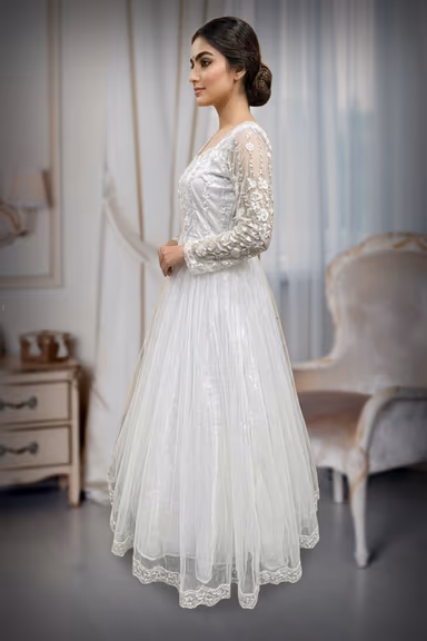 White Embroidered Bridal Gown — view 3 of 3