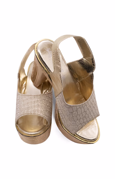 Shimmer gold solid wedges — view 4 of 4