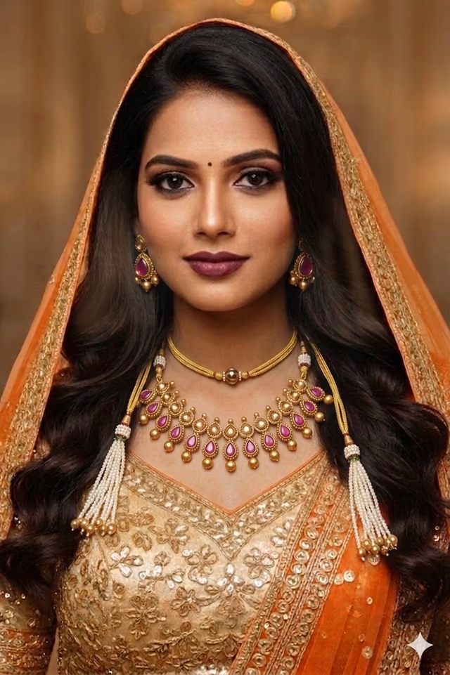 Traditional Gold Bridal Necklace Makes Every Celebration Memorable With Its Grand Design Highlighting… — rent in Calicut