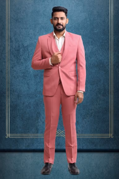 3 Piece Polyster Pink Suit — rent in Bangalore