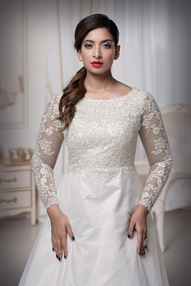 Dark Ivory A-Line Gown — rent in Kochi