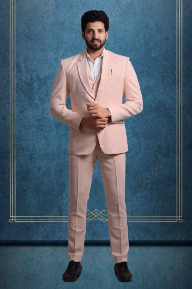 Polyster Light Peach  Suit — rent in Bangalore