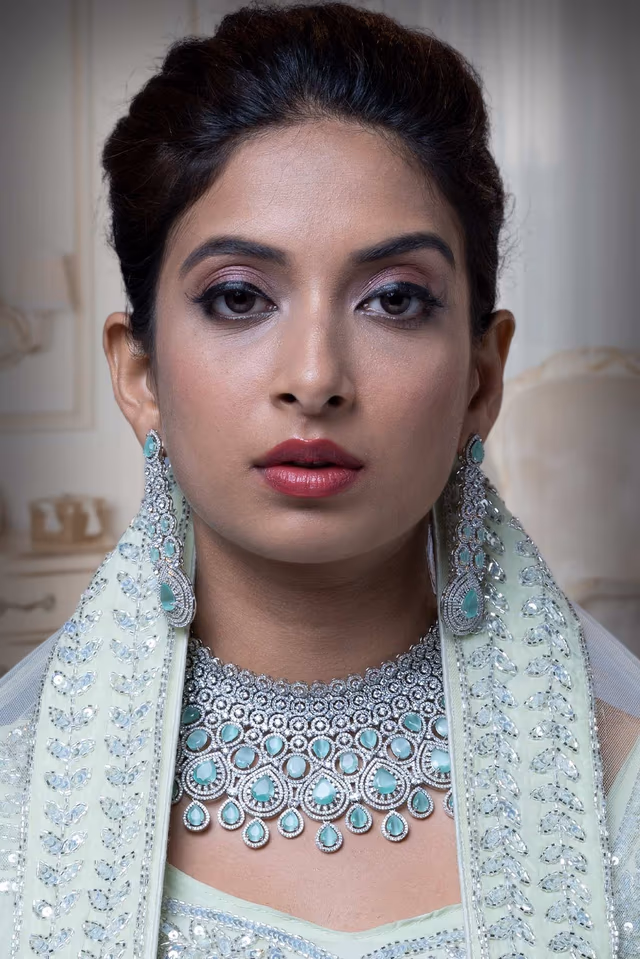 Party elegant american diamond necklace — rent in Calicut