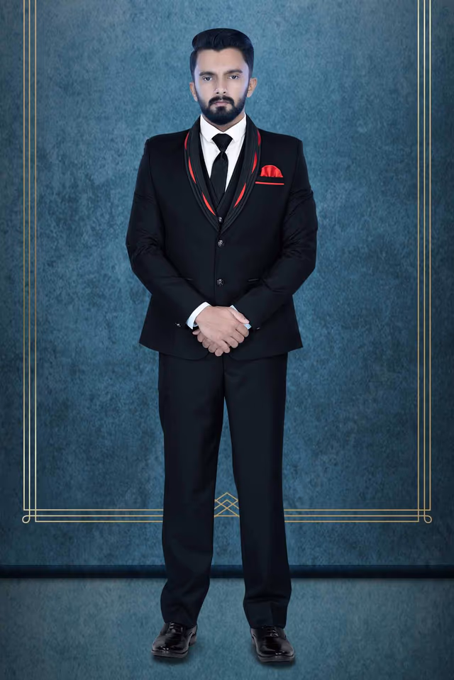 3 Pcs Imported Terry Rayon In Black 2Pc Suit — rent in Calicut