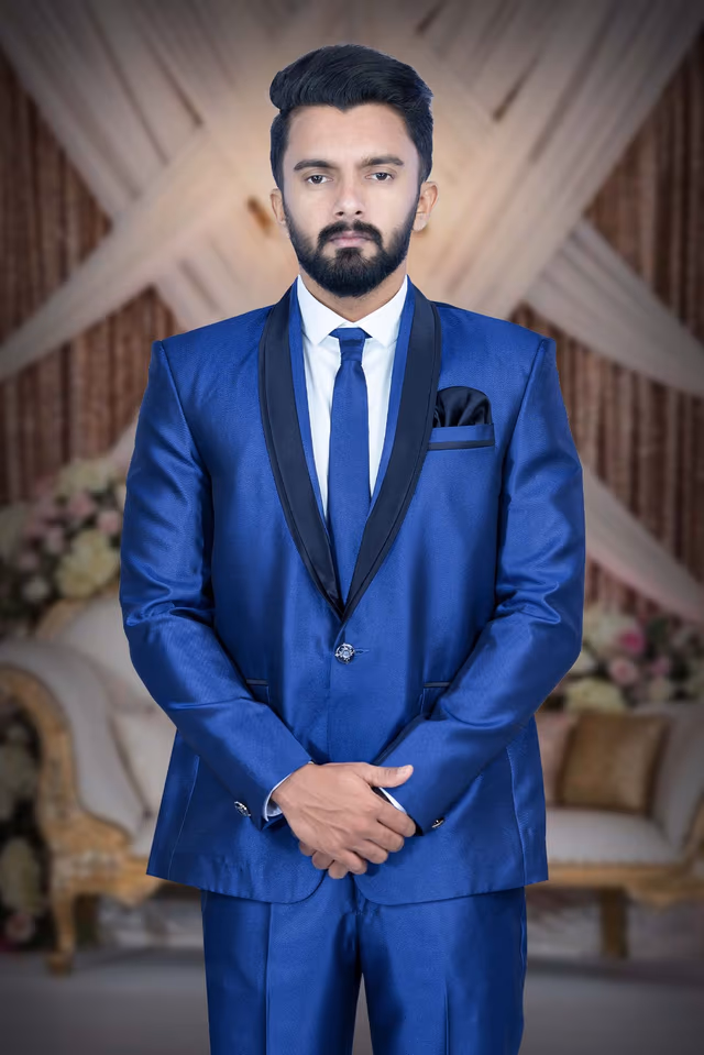 2 Pcs Imported Terry Rayon In Royal Blue 2Pc Suit — back view, rent in Calicut