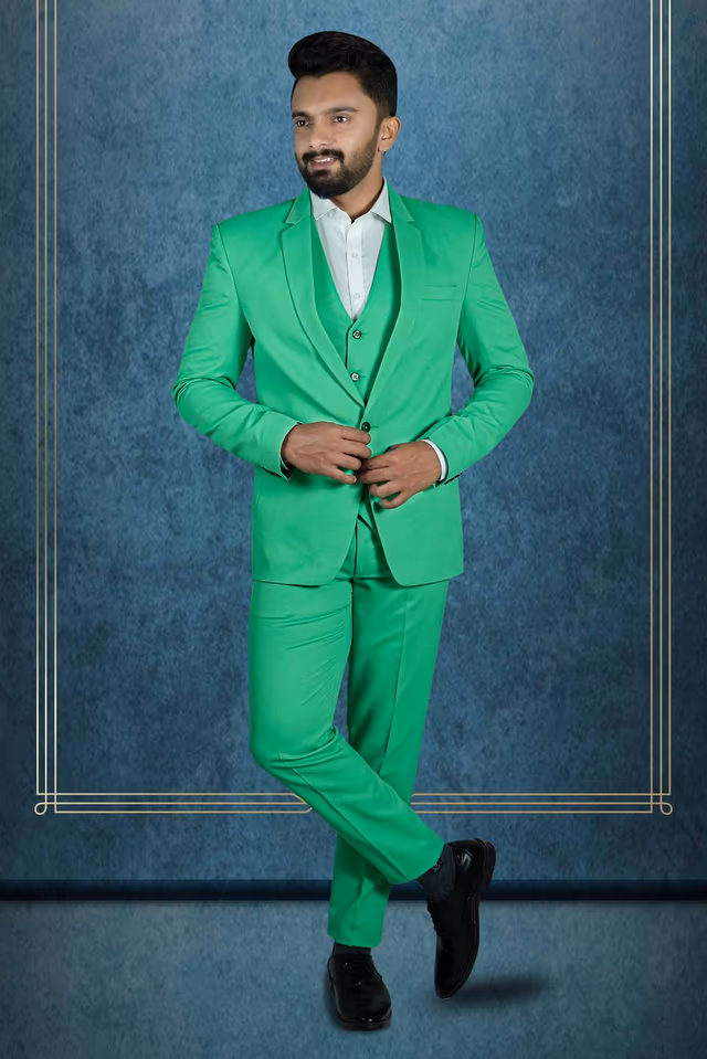 3 Pcs Polyster Mint Green Suit — view 1 of 7