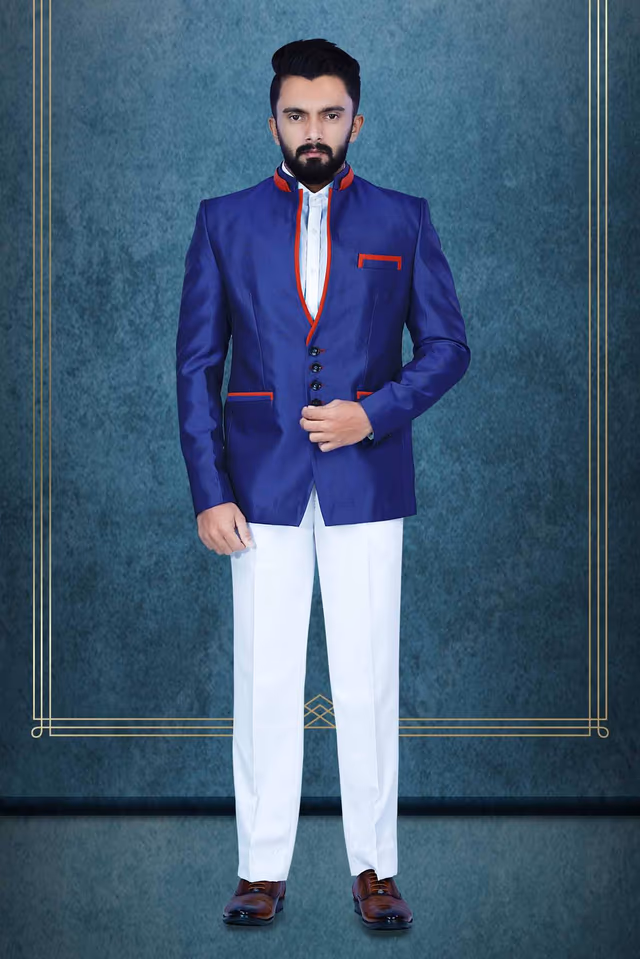 Royal Blue Jodhpuri Using Suiting — view 1 of 6