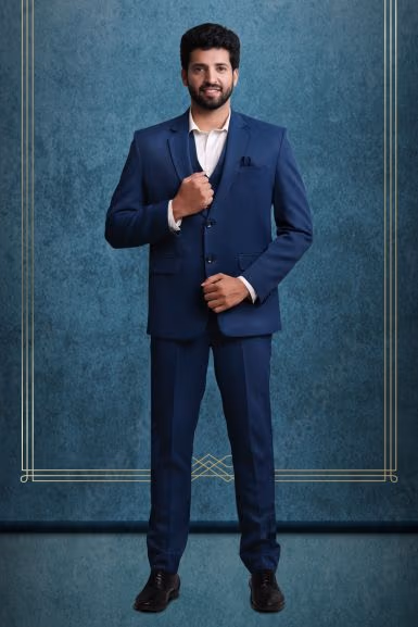 Polyster Navy Blue Suit — rent in Bangalore