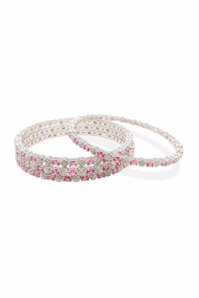 These Stunning AD Cuffs Feature Brilliant Cubic Zirconia Stones Set In Exquisite And Intricate Designs. — rent in Coimbatore