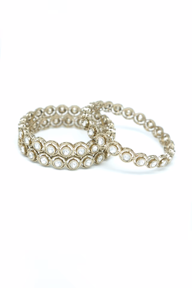 Traditional Polki Inspired Bangles Are Light In Weight But Offer A Heavy Impact Style For Any Wedding Event — rent in Calicut