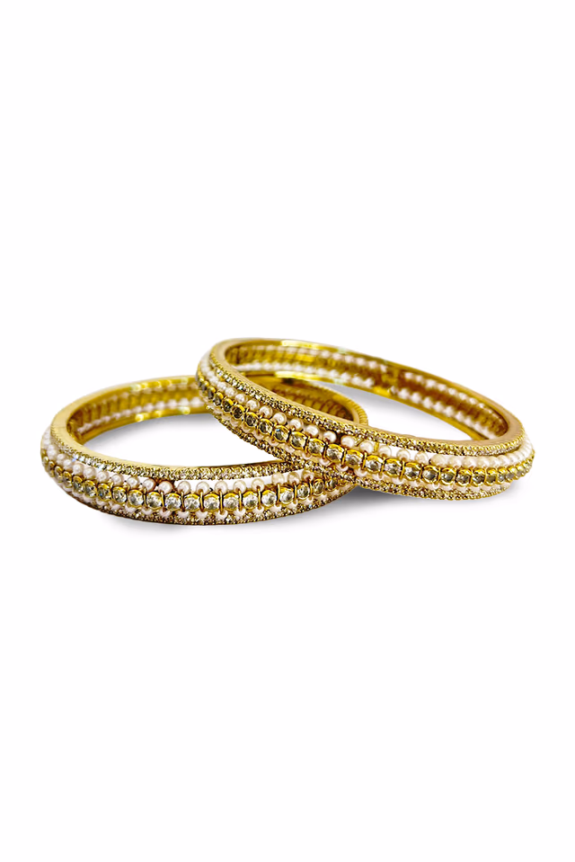 Discover The Ultimate Blend Of Heritage And Style With These Beautifully Detailed Polki Patterned Bangles — rent in Bangalore