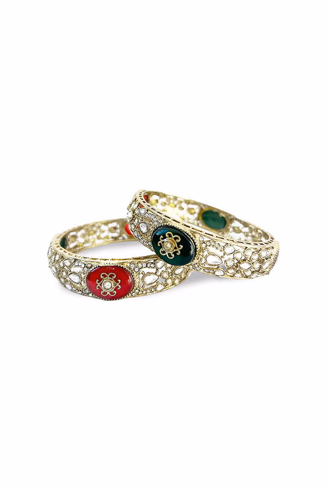 Every Single Detail On These Polki Style Bangles Reflects A Rich Cultural Heritage And Artistry — rent in Bangalore