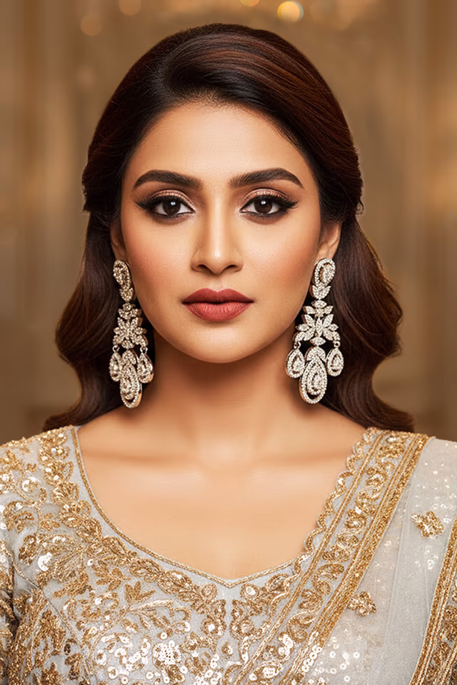 Eternal Bloom Diamond Cascade Earrings — rent in Kochi