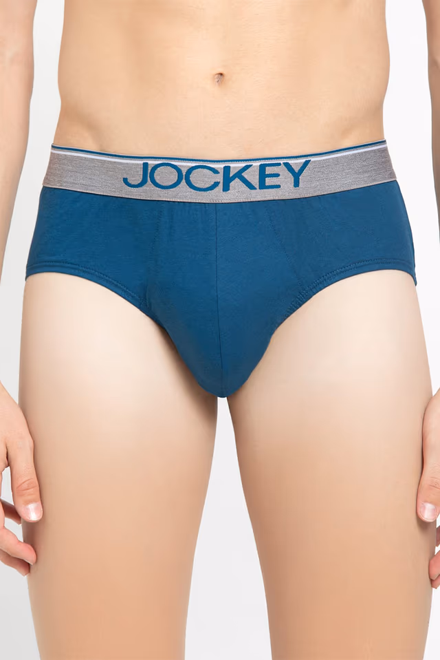 Men's Super Combed Cotton Solid Brief with Ultra soft Waistband - Seaport Teal — view 1 of 6