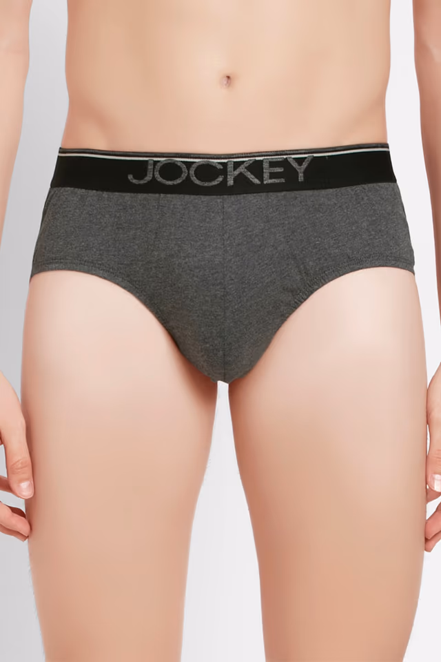 Men's Super Combed Cotton Solid Brief with Ultra soft Waistband - Navy-Charcoal Mel — view 1 of 6