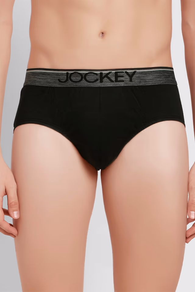 Men's Super Combed Cotton Solid Brief with Ultra soft Waistband - Black — view 1 of 6