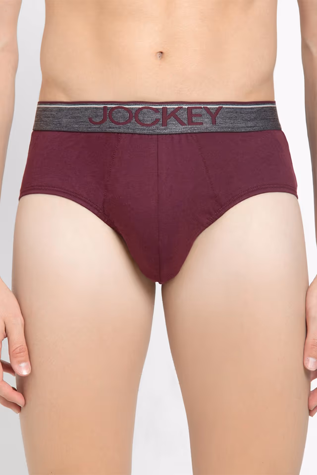 Men's Super Combed Cotton Solid Brief with Ultra soft Waistband - Wine Tasting — view 1 of 6